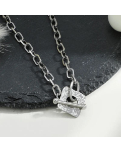 Hip Hop Style OT Buckle Stainless Steel Necklace Wholesale Jewelry