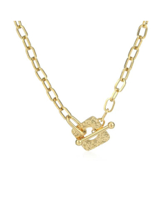 Hip Hop Style OT Buckle Stainless Steel Necklace Wholesale Jewelry