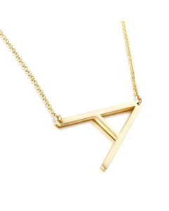 Glossy 26 English Letters Titanium Steel Necklace Wholesale 