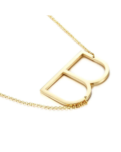 Glossy 26 English Letters Titanium Steel Necklace Wholesale 