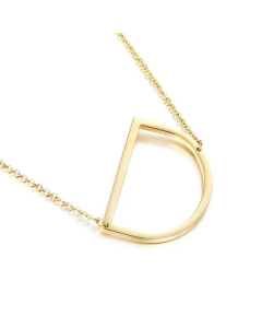 Glossy 26 English Letters Titanium Steel Necklace Wholesale 