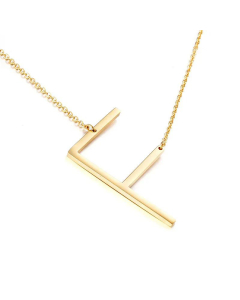 Glossy 26 English Letters Titanium Steel Necklace Wholesale 