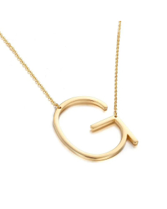 Glossy 26 English Letters Titanium Steel Necklace Wholesale 