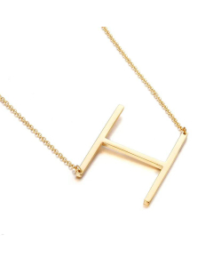 Glossy 26 English Letters Titanium Steel Necklace Wholesale 