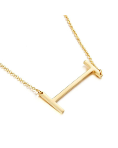 Glossy 26 English Letters Titanium Steel Necklace Wholesale 