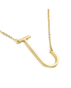 Glossy 26 English Letters Titanium Steel Necklace Wholesale 