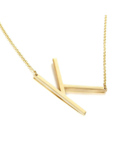 Glossy 26 English Letters Titanium Steel Necklace Wholesale 