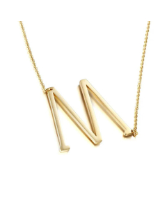 Glossy 26 English Letters Titanium Steel Necklace Wholesale 