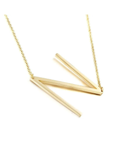 Glossy 26 English Letters Titanium Steel Necklace Wholesale 