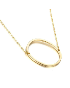 Glossy 26 English Letters Titanium Steel Necklace Wholesale 