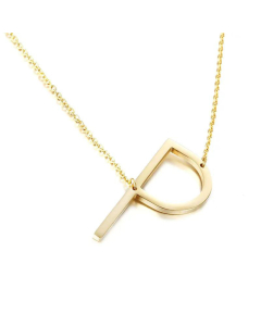 Glossy 26 English Letters Titanium Steel Necklace Wholesale 
