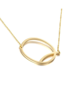 Glossy 26 English Letters Titanium Steel Necklace Wholesale 