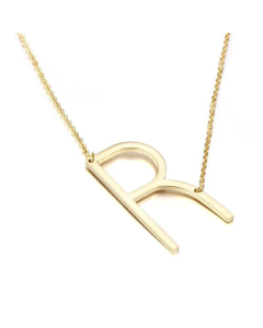 Glossy 26 English Letters Titanium Steel Necklace Wholesale 