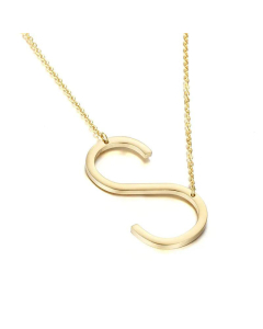 Glossy 26 English Letters Titanium Steel Necklace Wholesale 
