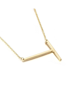 Glossy 26 English Letters Titanium Steel Necklace Wholesale 
