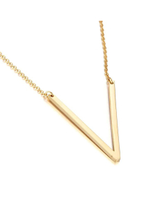 Glossy 26 English Letters Titanium Steel Necklace Wholesale 