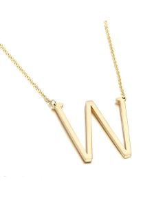 Glossy 26 English Letters Titanium Steel Necklace Wholesale 