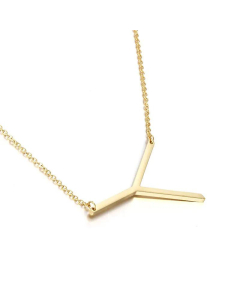 Glossy 26 English Letters Titanium Steel Necklace Wholesale 