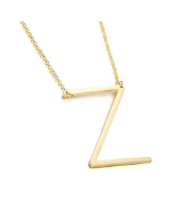 Glossy 26 English Letters Titanium Steel Necklace Wholesale 