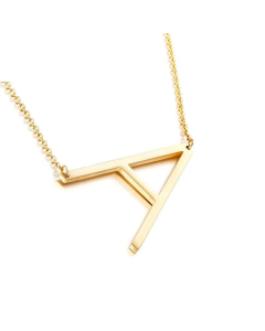 Glossy 26 English Letters Titanium Steel Necklace Wholesale 