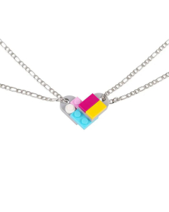 Assembling Building Blocks Heart Necklace Wholesale Stainless Steel
