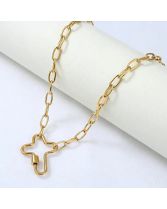 Hollow Cross Stainless Steel Pendant Necklace Wholesale Jewelry