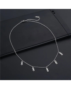 Retro 8 Shape Tassel Stainless Steel Necklace Wholesale Jewelry