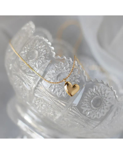 Gold-Plated Necklace Heart Pendant Titanium Steel Wholesale Jewelry