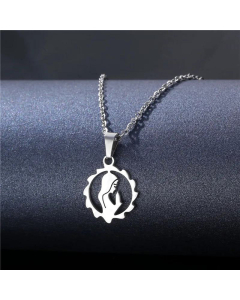 Simple Hollow Geometric Pendant Stainless Steel Necklace Wholesale Jewelry 