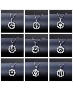 Women's Stainless Steel Clavicle Necklace Trendy Jewelry Geometric Hollow Mud Diamond Necklace