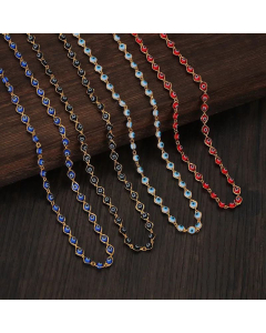 Eyes Color Stitching Stainless Steel Necklace Wholesale Jewelry
