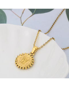 Wholesale Jewelry Simple Round Pendant Stainless Steel 26 Letter Necklace