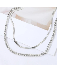 Wholesale Jewelry Thick Stacking Titanium Steel Multi-Layer Necklace