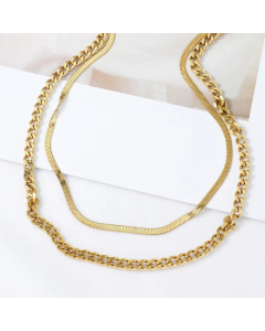 Wholesale Jewelry Thick Stacking Titanium Steel Multi-Layer Necklace