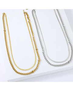 Wholesale Jewelry Thick Stacking Titanium Steel Multi-Layer Necklace