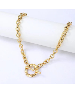 Wholesale Jewelry Thick Chain Necklace OT Buckle Stainless Steel