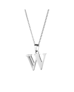 Wholesale Jewelry Inlaid Diamond Pendant Stainless Steel 26 Letters Necklace
