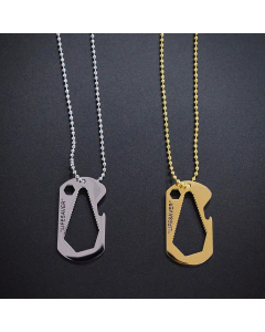 Wholesale Jewelry Titanium Steel Beer Bottle Opener Pendant Necklace