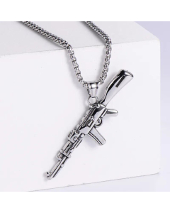 Pistol Pendant Stainless Steel Necklace Fine Jewelry Wholesale