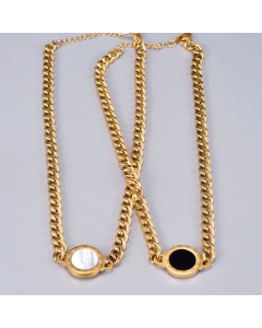Jewelry Fashion Round Pendant Thick Chain Necklace Wholesale