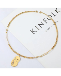 Abstract Face Stainless Steel Necklace Wholesale Jewelry 