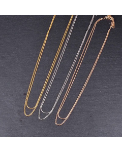 Double Layers Stackable Necklace Snake Bone Chain Wholesale Jewelry 