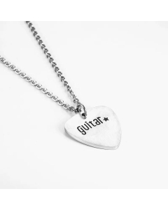 Wholesale Jewelry Heart With Guitar Letter Pendant Titanium Steel Necklace