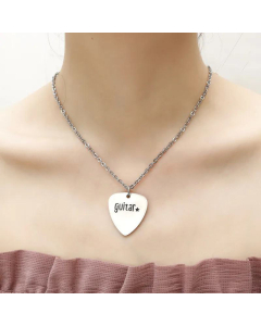 Wholesale Jewelry Heart With Guitar Letter Pendant Titanium Steel Necklace