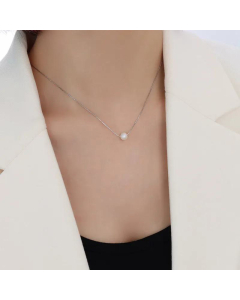 Wholesale Jewelry Simple Titanium Steel 18K Gold Pearl Necklace Fine Imitation 