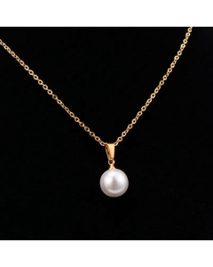 Trendy Style Pearl Titanium Steel Necklace Wholesale Jewelry 