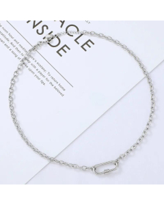 Wholesale Jewelry Screw Buckle Stainless Steel Oval Necklace