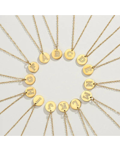 Fashion Diamond Clavicle Chain Letter Pendant Titanium Steel Necklace