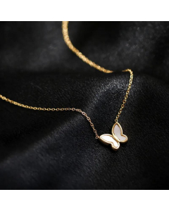 Retro White Shell Butterfly Clavicle Chain Necklace Wholesale Jewelry 