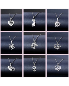 Female Geometric Wholesale Personality Stainless Steel Flower Heart Clavicle Chain Necklace 